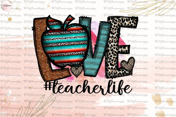 Love Teacher Life Western Design PNG