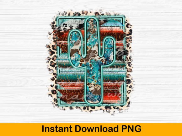 Western Cactus Pattern Png File, Western